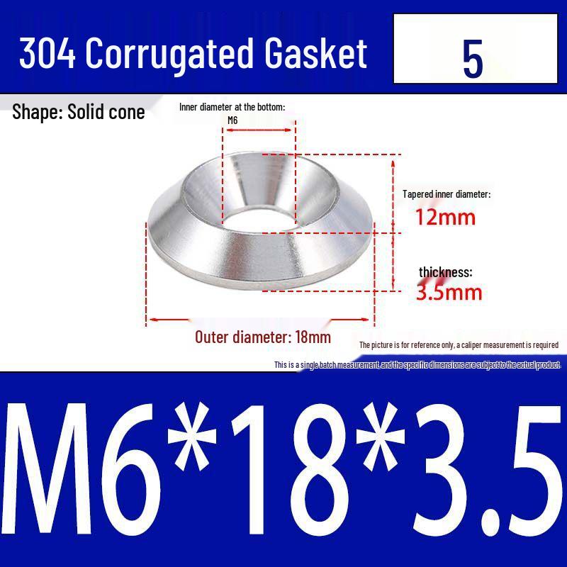 304 Stainless Steel Decorative Conical Fish Eye Washer for M3-M10 Countersunk Holes