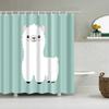 Cute Dinosaur Funny Shower Bathroom Curtain Waterproof Cat Green Leaves Fabric Pastel Toilet Door Curtains Modern Marble Cortina
