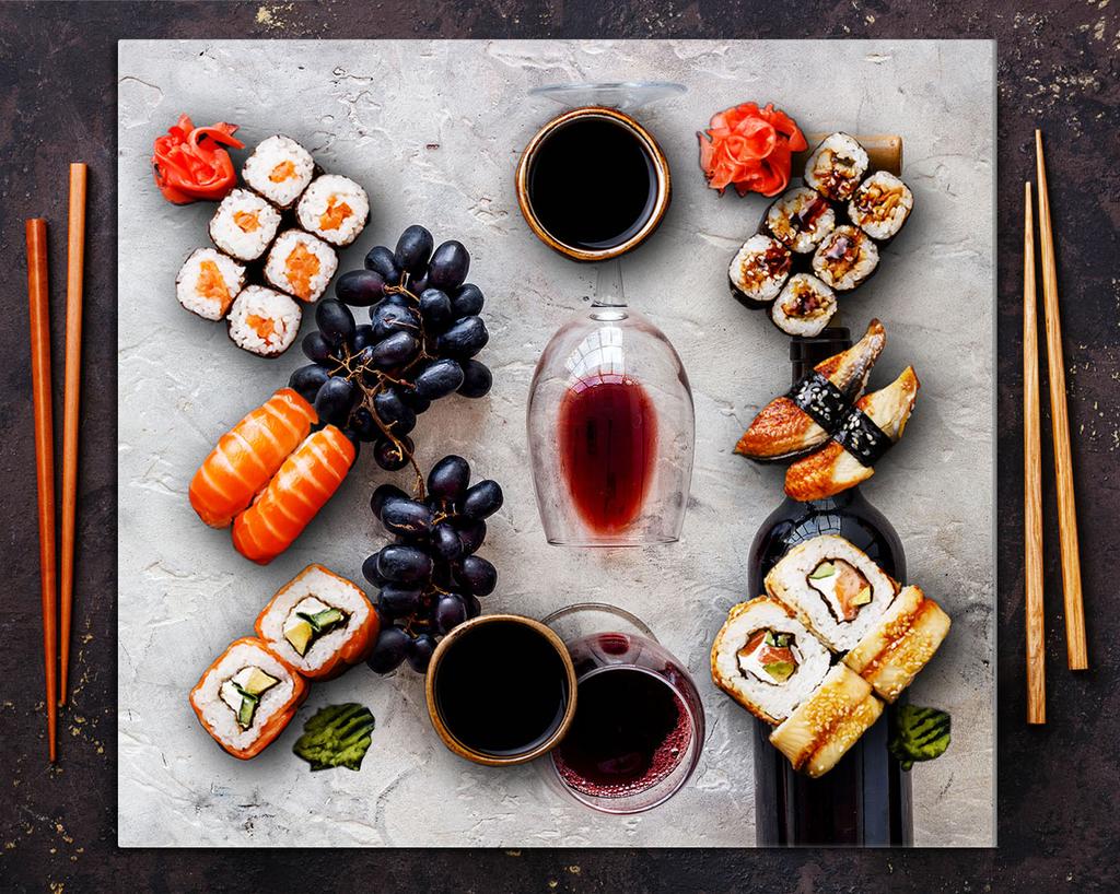 GLASPANEL FÜR DIE KÜCHE 65x60 Wein