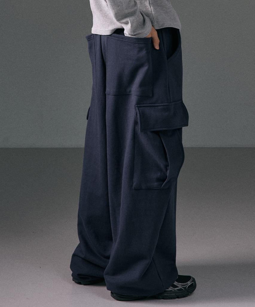 LXT Cotton Heavyweight Big Wide Balloon Cargo Sweatpants [Navy]