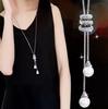 Snowflake Zircon Long Chain for Women Fashion Silver Color Crystal Maxi Necklaces & Pendants Statement Collier Jewelry
