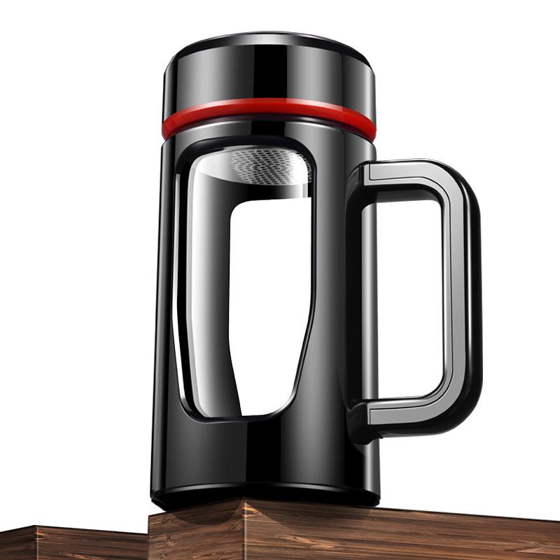 Doppelwandige Hitzebeständige Glas-Teetasse mit Henkel