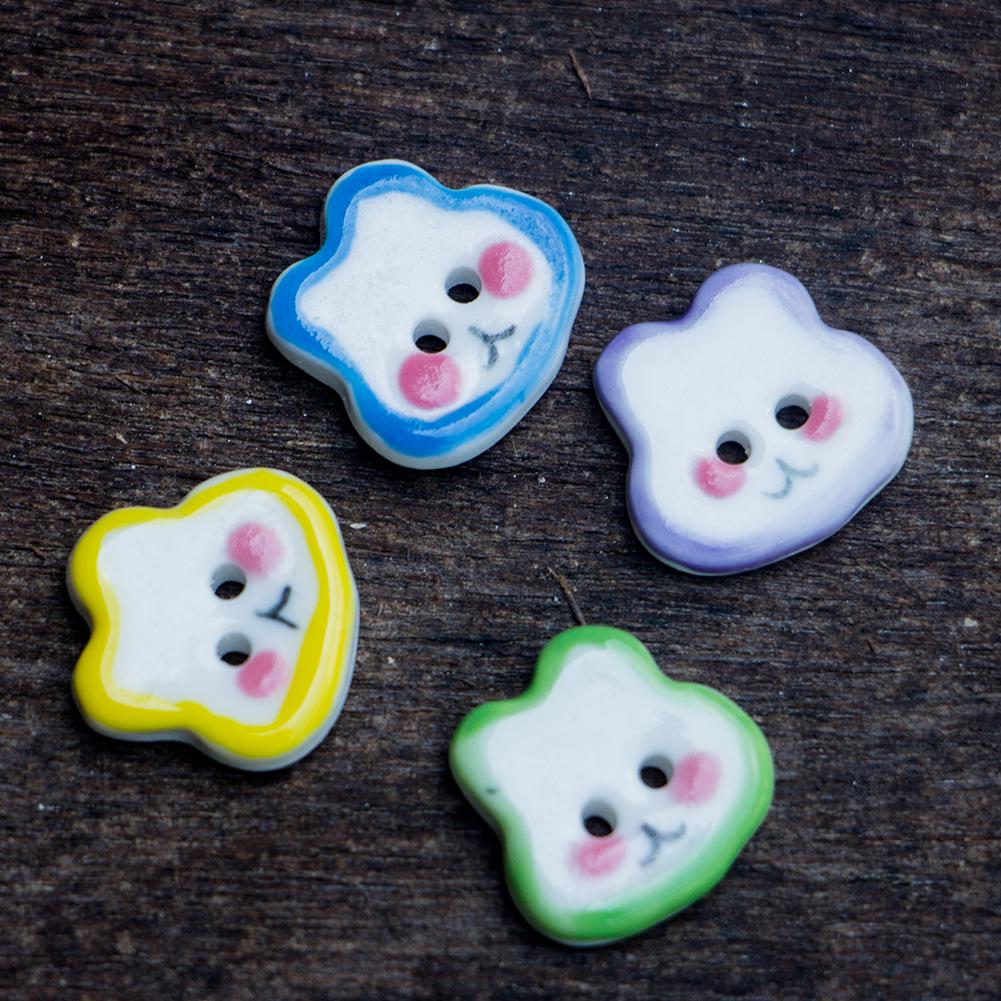Cute Bunny Ceramic Buttons: Handmade Clothing Accessories & Ornaments