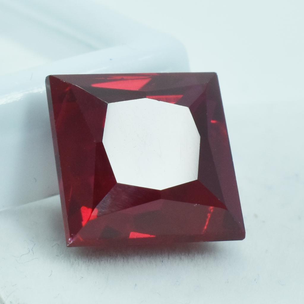 CERTIFIED Natural 18.10 Carat Pigeon Blood Red Ruby Square Shape Loose Gemstone SU-853
