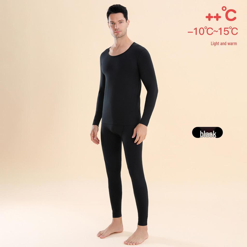 Lenzing Modal Thermal Underwear Set: 80-count, Slim Fit, Round Neck, Couples' Warm Autumn Suit for Men & Women