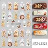 Source Nail Art Stickers, Christmas Gingerbread Man Snowflake Bow Light Strip Snowman Cartoon Nail Stickers