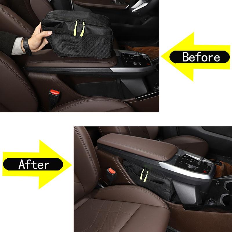 For BMW X1 U11 2023 2024 2025 Oxford Cloth Car Central Control Armrest Box Lower Storage Bag Car Organizer Accessories