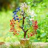 7 Seven Chakra Crystal Gemstone Money Tree with 300 Stones Golden Wire Branches Healing for Good Luck, Positive Energy, Wealth, Prosperity
