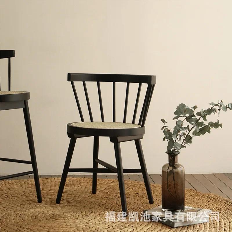 Massivholz Esszimmerstuhl Vintage Windsor Stuhl Netz Roter Rücken Vintage Möbel Home Stay Rattan