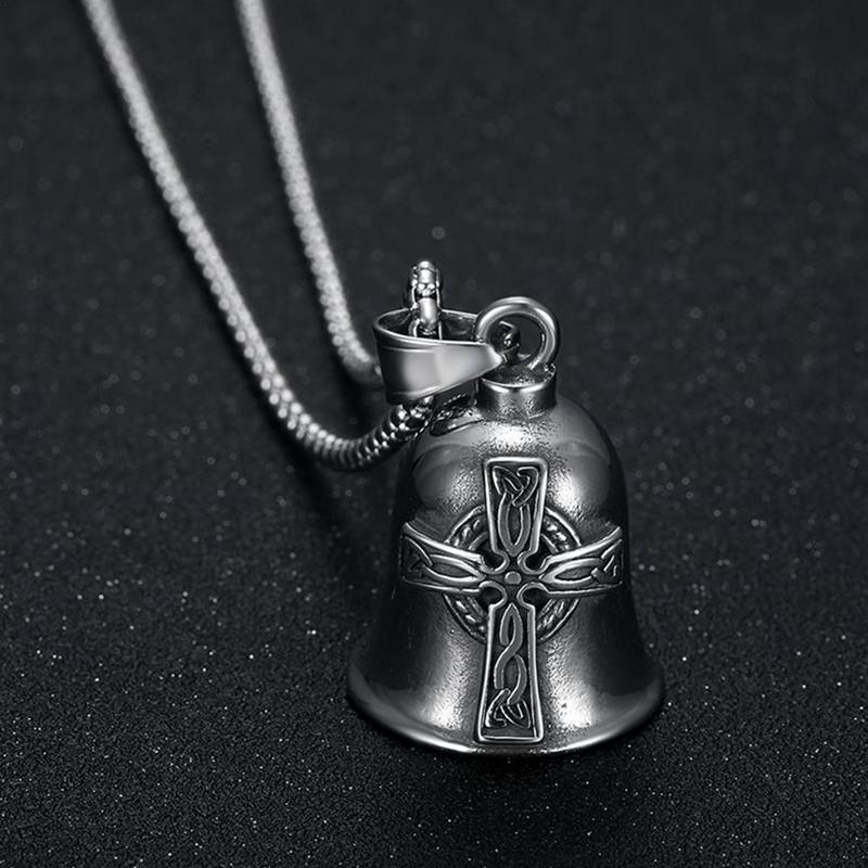 Fashion Motorcycle Biker Good Lucky Bell Pendant Motorcycle Bell Necklace For Men Women Biker Lucky Bell Jewelry With Chain