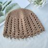 Knitting Hat Bohemian Style Hollow Design Women Hat with Faux Pearls Pendant Lightweight Elastic Hat Headwear