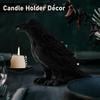 Gothic Home Decor Fake Crow Light Holder Halloween Decorations Indoor Raven Lamp Tealight Candle Holder Table Centerpieces