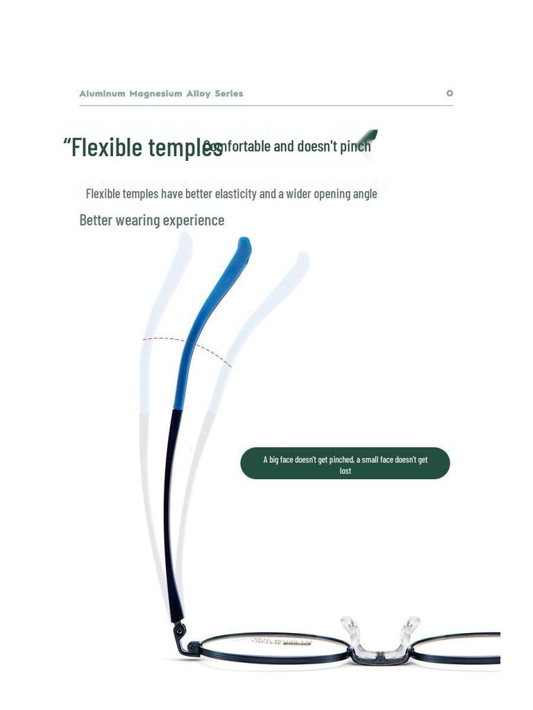 Ultralight Round Myopia Glasses 7510S for Kids & Women - Small Face Frame with Plastic & Steel Temples