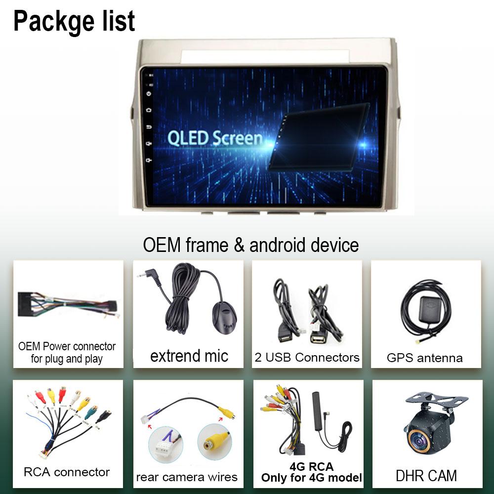 Auto Radio Carplay NO 2DIN  Android 13  For Toyota Corolla Verso 2004-2009 Car Radio Multimedia Screen Player Navigation  Stereo