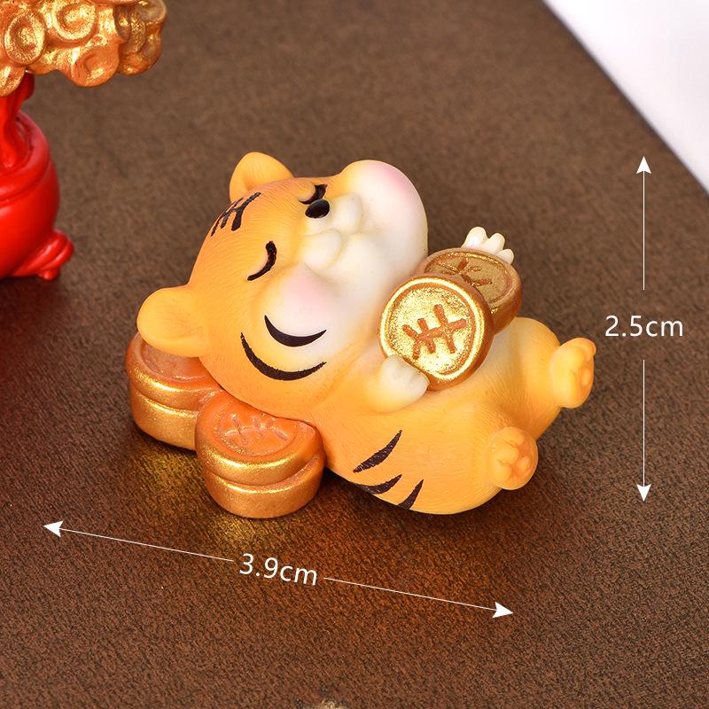 Animal Cute Statues Resin Tiger Micro Landscape Gardening DIY Accessories Little Tiger Sculpture Desktop Decoration