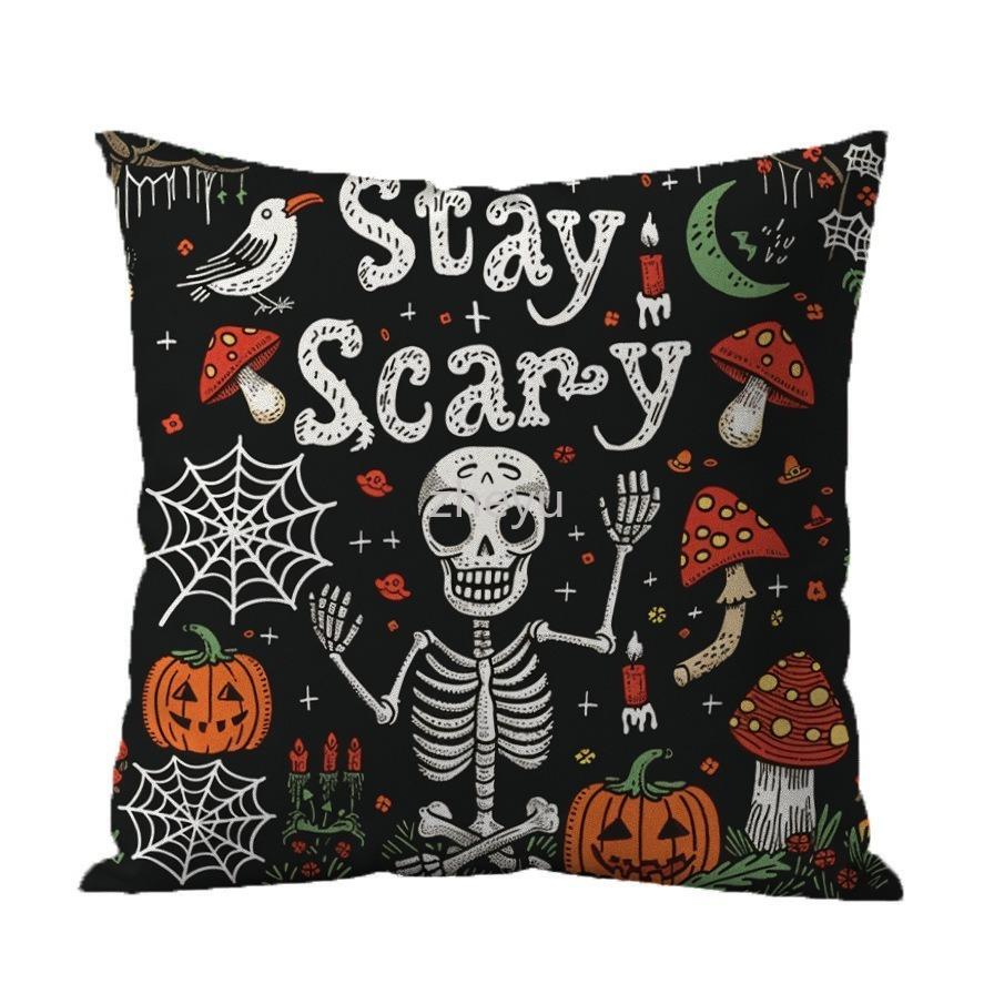 Halloween Party Decoration Pillowcase Ghost Pumpkin Castle Pillowcase Suitable for Home Living Room Sofa Room Decorations