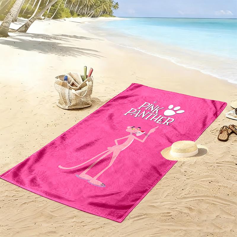 Pink Panther Print Beach Towel, Large Soft Quick Dry Towel for Beach Camping Swimming