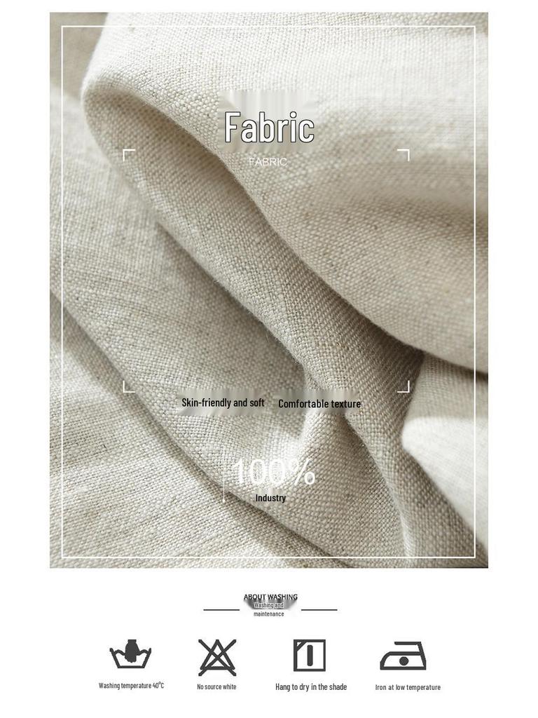 Men's Linen Drawstring Elastic Waist Long Pants - Casual, Loose, Breathable Beachwear