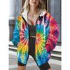 Women's 3D Print Fashion Casual Zip‑Up Hoodie