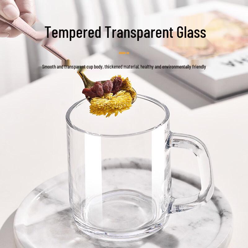ZISIZ Tempered Glass Mug with Handle