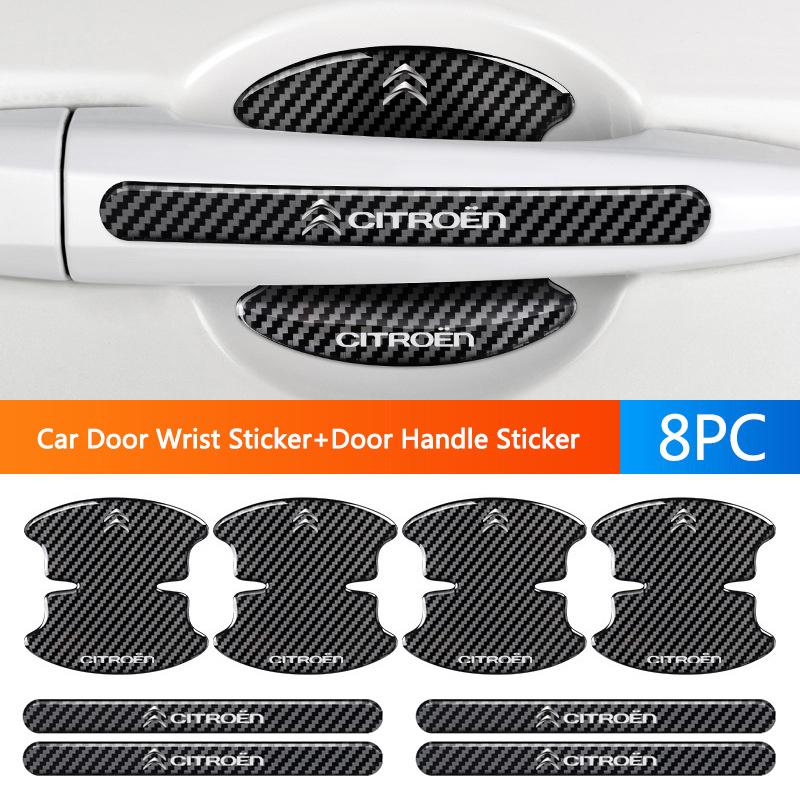 4/8Pcs Car Threshold Sticker with Door Handle Bowl Scratch Protective Sticker For Citroen C1 C2 C3 Grand C4 Picasso C4L VTS