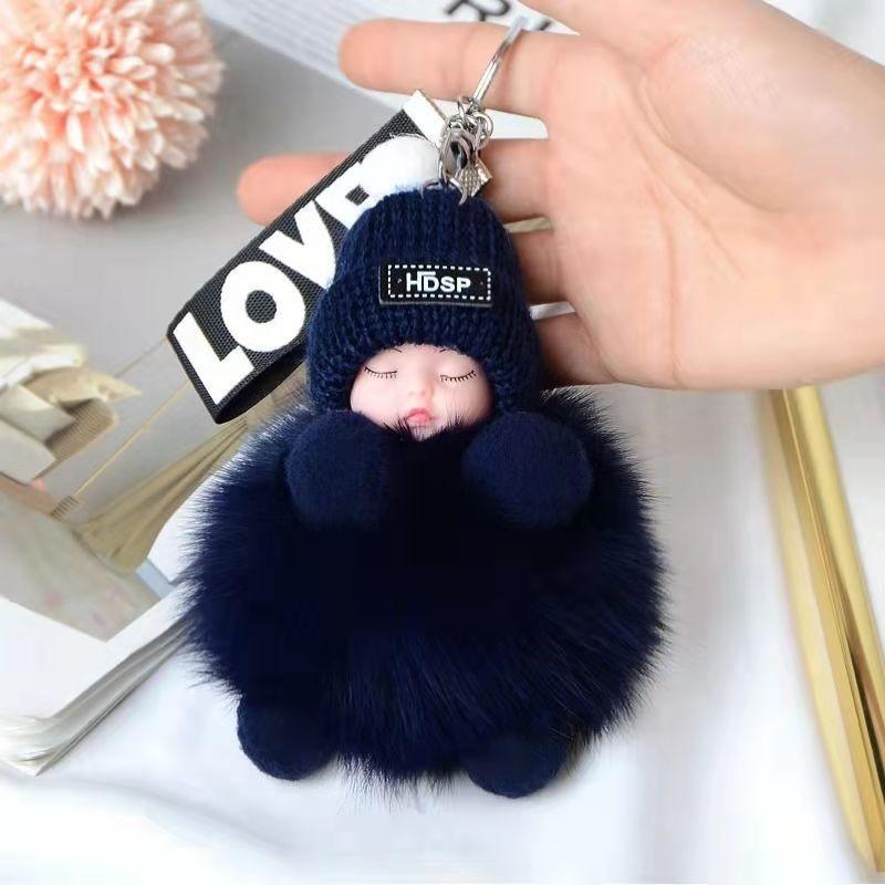 Doll Plush Sleep Ball Key Chain Bag Pendant Cute Decoration Ornament Toy Gift