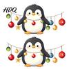 Festive Party Decorations Christmas Cute Penguin Wall Sticker Merry Cartoon Animal Art Decal Holiday Window Glass Stickers Removable Peel And Stick