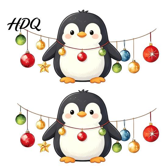 Festive Party Decorations Christmas Cute Penguin Wall Sticker Merry Cartoon Animal Art Decal Holiday Window Glass Stickers Removable Peel And Stick