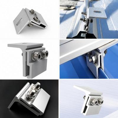 1 Zestaw Odporny na Rdzę Aluminiowy Zacisk Montażowy do Panelu Słonecznego ze Śrubami ze Stali Nierdzewnej do Montażu Przenośnego Panelu Słonecznego