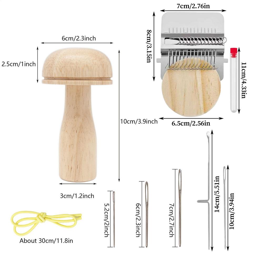 Mushroom Knitting Tool Patch Maker Kit Portable Repair Tool for Sweater Socks Jeans Clothing DIY Darning Craft Beginner Friendly