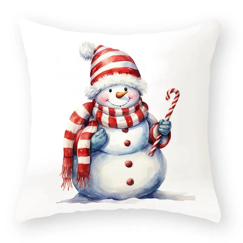 Gnome Santa Cat Dog Animal Throw Pillow Cover With Short Plush Print For Living Room Sofa Decoration Cushion Cover Pillow Covers