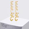 Vnox 6pairs /set Circle Hoop Earrings, Minimalist Smooth Earring Set For Women, Fashion Jewelry Gifts