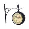 Vintage Double Side Silent Wall Clock Decorative Clock Party Decoration Supplies for Home Festival Indoor Outdoor