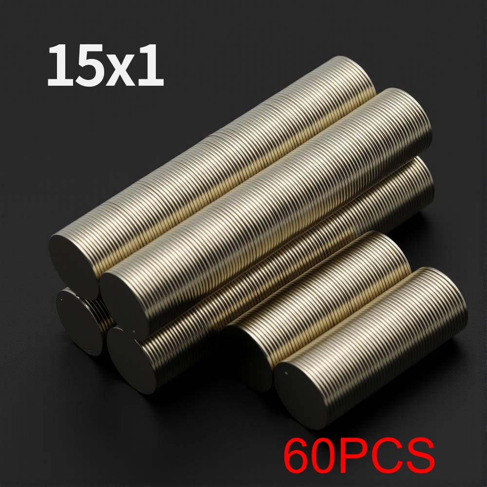 Powerful Neodymium Magnet N35 NdfeB Permanent Magnetic imanes Round Super Strong Fridge Magnets DIY 15x1 15x2 15x3 15x4 15x5mm