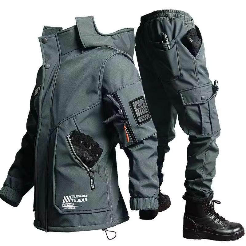 Pánská motocyklová bunda 2025 s podzimním a zimním sametovým tréninkovým setem, odolná proti opotřebení, voděodolná, odolná proti chladu, sváteční dárky