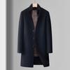 Men's Double-Sided Wool Coat with Detachable Down Liner and Stand Collar