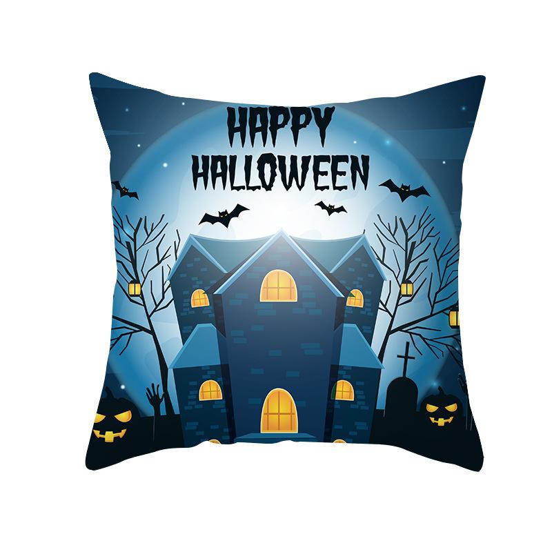 Poduszka Poduszka na Halloween Poszewka na poduszkę Kreskówkowy Zamek z Dyni Skóra Brzoskwini Poszewka na poduszkę do samochodu Dom Podparcie lędźwiowe Dekoracja domu