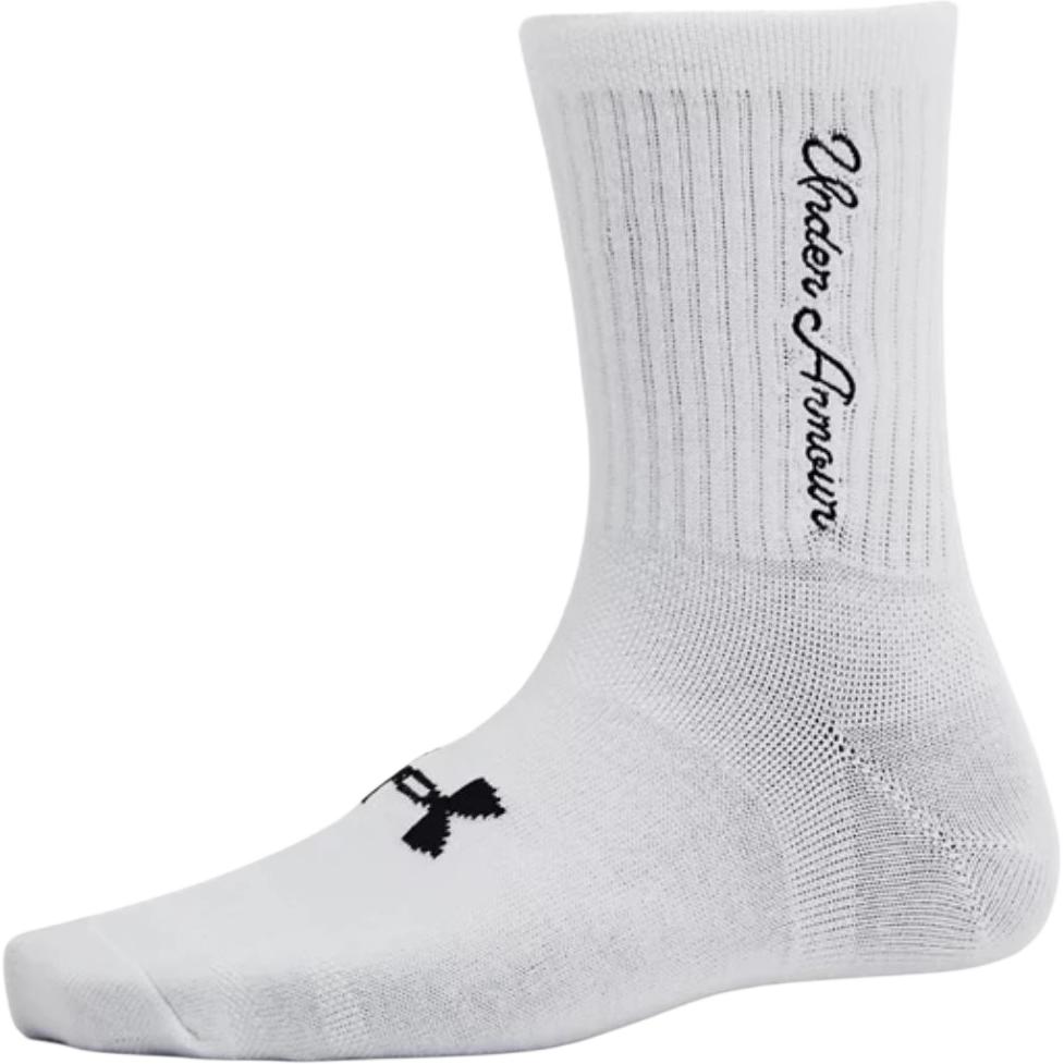 Under Armour Жаккардовые повседневные дышащие удобные носки до середины икры с логотипом-буквой, 3 пары, женские носки 1382942-101