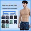 Men's Quick-Dry Double-Layer Swim Trunks - Large, Anti-Embarrassment, Boxer Style, Professional Hot Spring Set