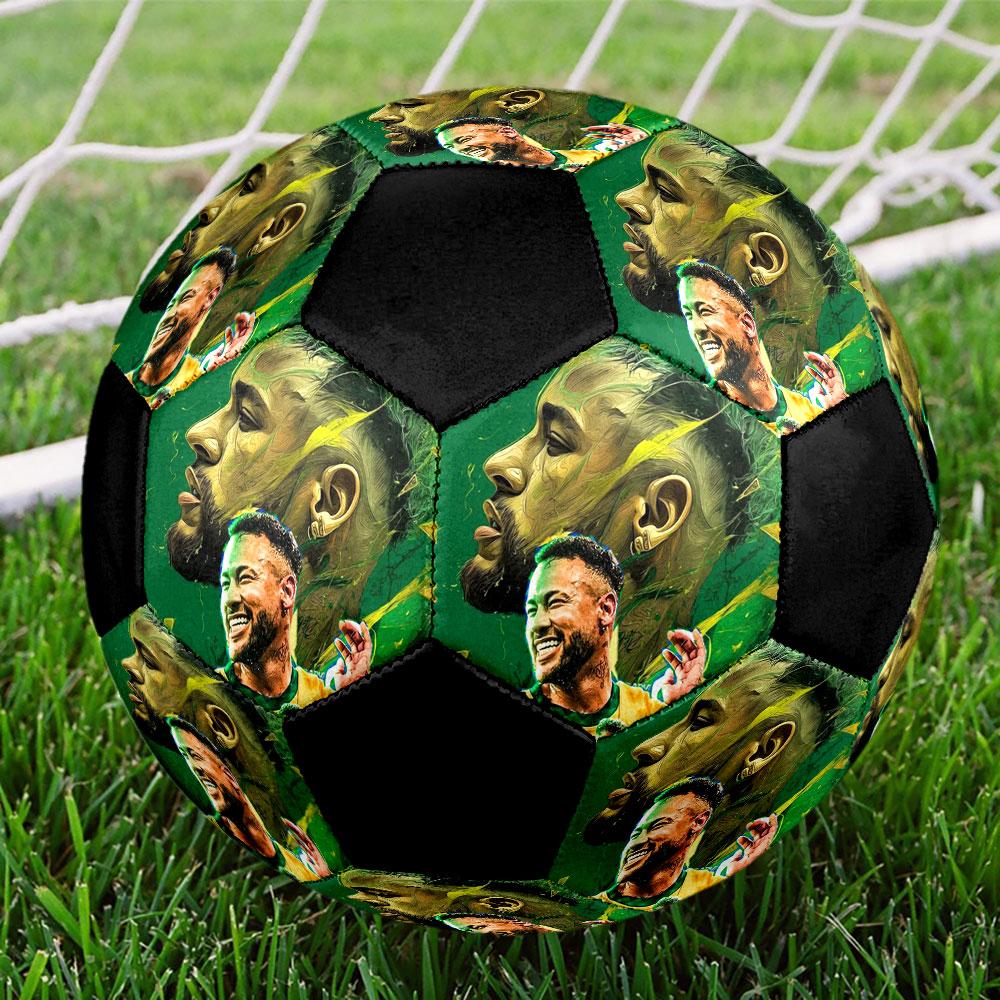 Neymar Soccer Ball Size 5 Colorful Machine Stitched PVC Competition Ready Durable High-Bounce