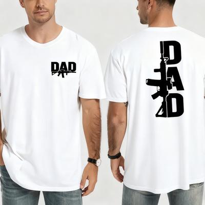 Army Dad TShirt Front Back Double Sided Print Shirt Gift of Clothing for The Father of A Veteran Soldier Daily Life Mens Tee