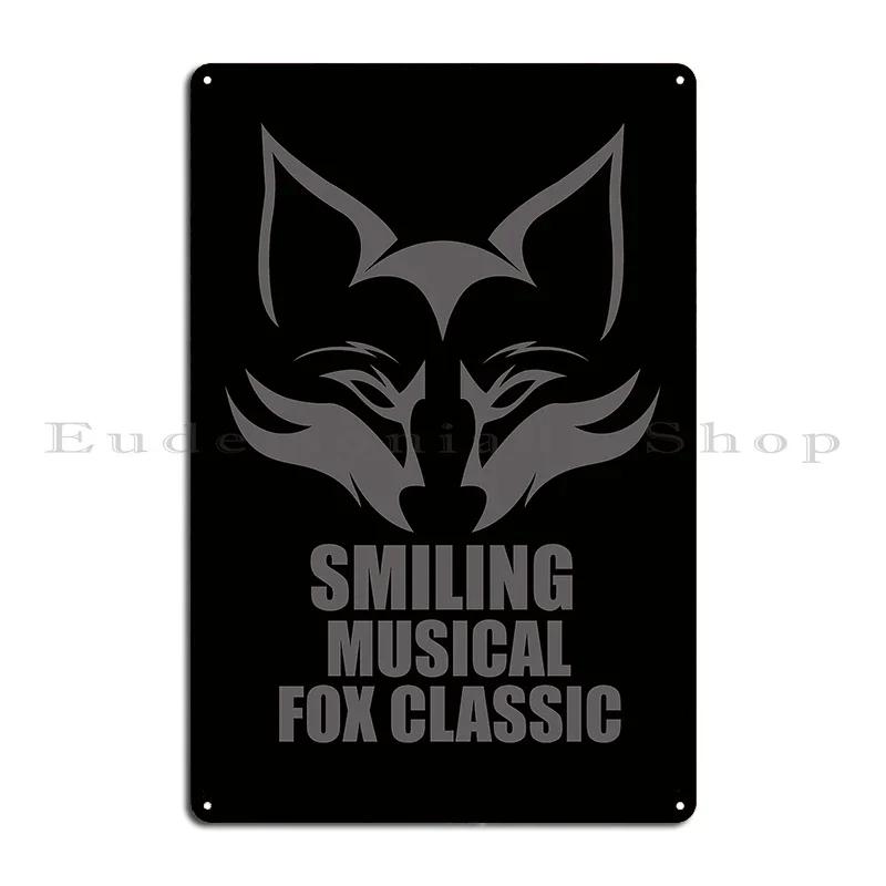 Smiling Musical Fox Classic T Shirts Metal Sign Print Party Garage Wall Mural Wall Decor Tin Sign Poster 20x30cm（7.8x11.8inch）