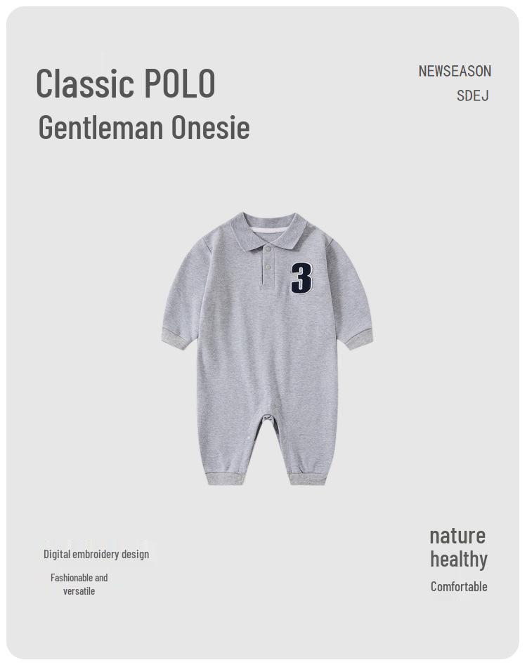 Autumn Fashion Baby Boy Romper Polo Shirt - Toddler Gentleman Style Outerwear