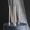 Gold-Stemmed Long Candles for Romantic Wedding Dinner