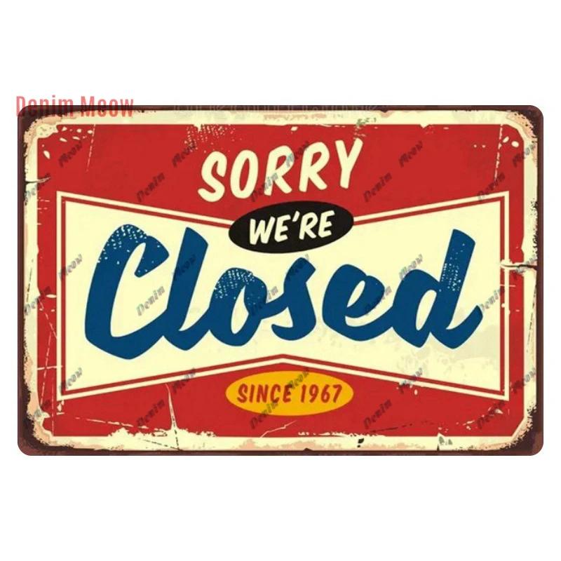 Vintage Open/Closed Wall Sign,retro Bar Open Metal Tin Plaque, Come in, Welcome Wall Decor, for Bar Club,Man Cave Poster, WY279