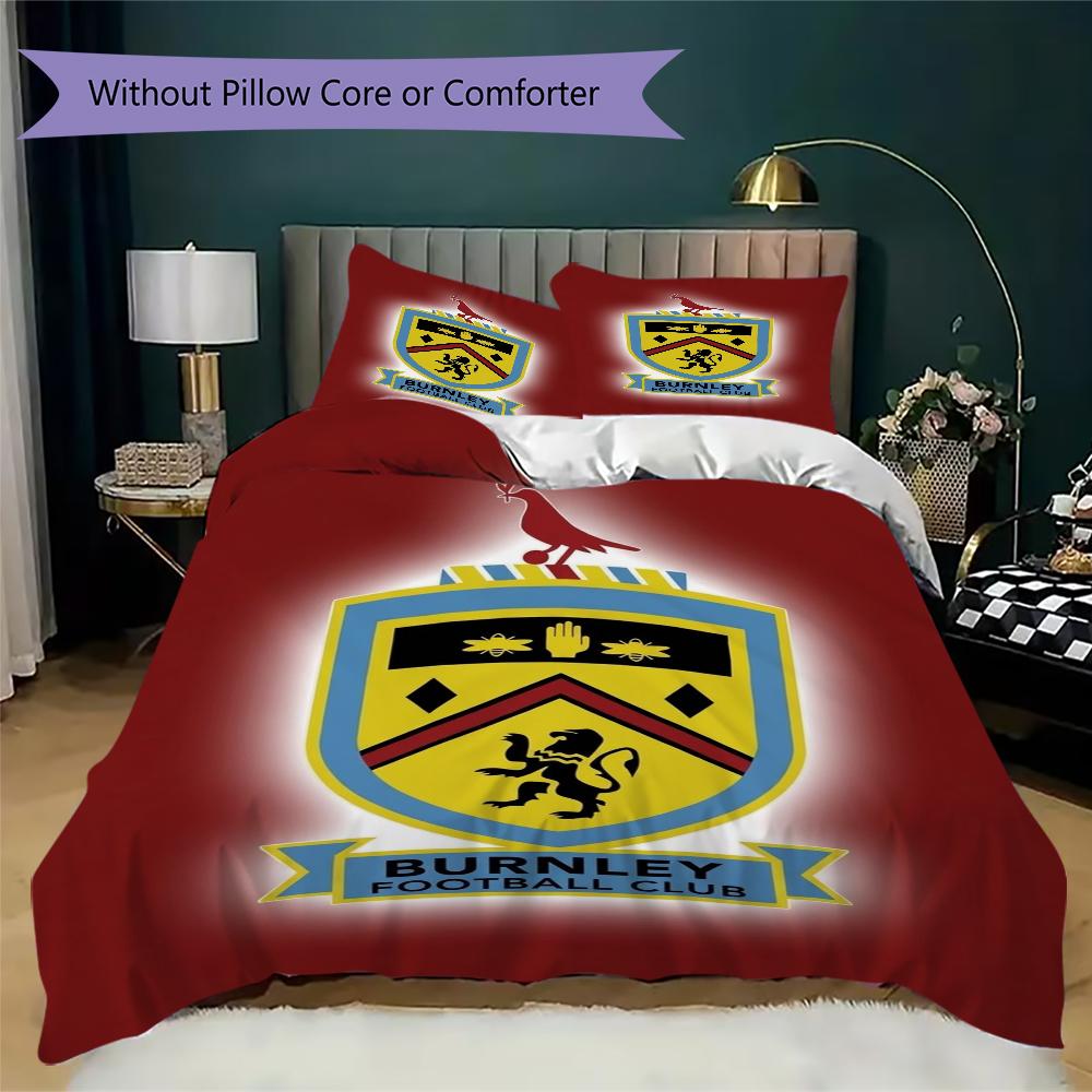 Burnley Fc Pattern Bedding Uilt Set Uilt Cover Pillowcase Home Decoration Birthday Gift (1*duvet Cover + 2*pillowcase Without Core)