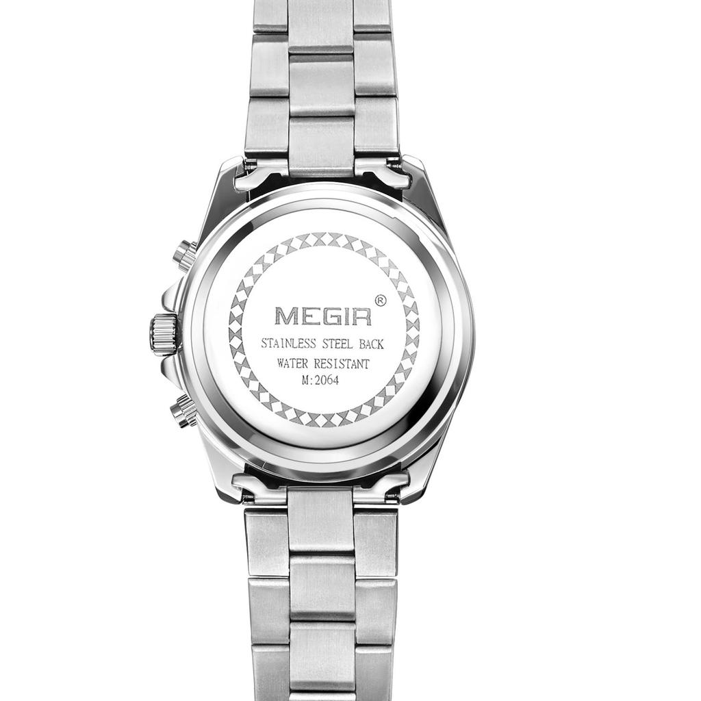 MEGIR Original Luxury Business Men Quartz Watch Stainless Steel Chronograph Men's Sport Wristwatch Clock Relogio Masculino 2064