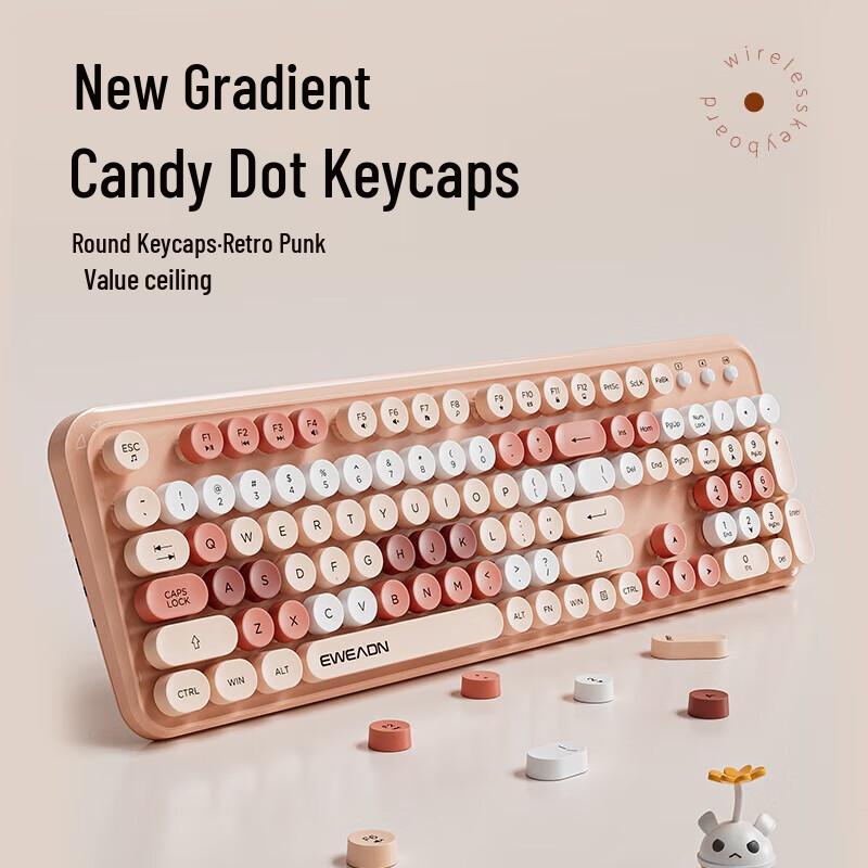 EWEADN V96 Retro Wireless Keyboard & Mouse Combo