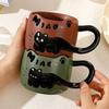 Black Cats Ceramic Mugs Heat Resistant to 1000C for Microwave Oven Use with Insulated Handle and Dishwasher Safe