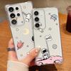 Cartoon Astronaut Print Phone Case For Samsung Galaxy A57 A37 A17 A56 A16 A55 A36 A26 A15 A35 A54 A53 Clear Shockproof TPU Cover